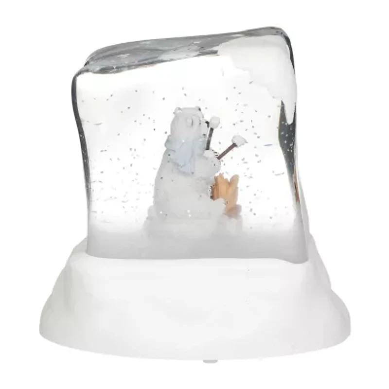 Roman 5"H Lighted Swirl Polar Bears Christmas Tabletop Decor