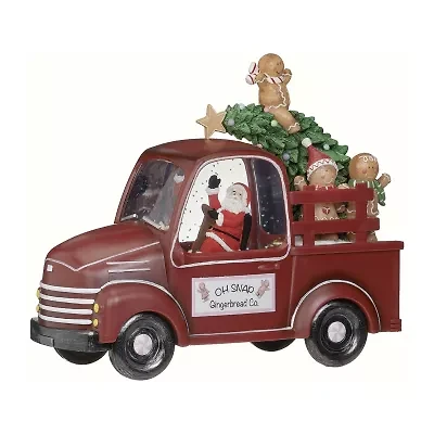 Roman 8"H Lighted Swirl Gingerbread Truck Christmas Tabletop Decor