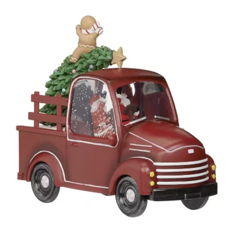 Roman 8h Lighted Swirl Gingerbread Truck Christmas Tabletop Decor