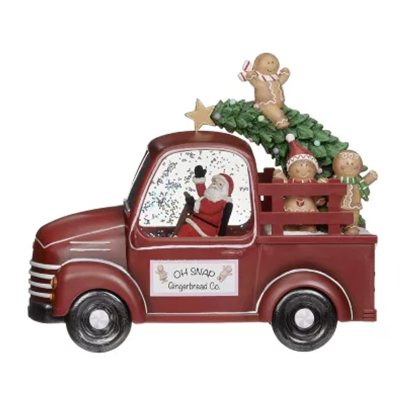 Roman 8h Lighted Swirl Gingerbread Truck Christmas Tabletop Decor