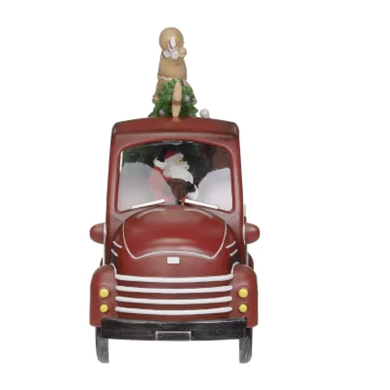 Roman 8h Lighted Swirl Gingerbread Truck Christmas Tabletop Decor