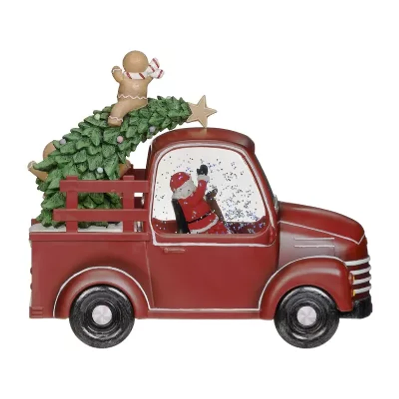 Roman 8h Lighted Swirl Gingerbread Truck Christmas Tabletop Decor