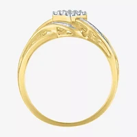 1/3 CT.T.W. Natural Diamond 10K Gold Swirl Cocktail Ring