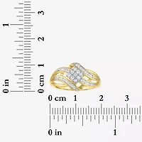 1/3 CT.T.W. Natural Diamond 10K Gold Swirl Cocktail Ring