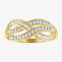 1/3 CT. T.W. Diamond 10K Gold Swirl Ring