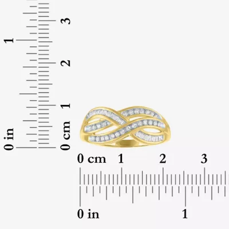1/3 CT. T.W. Diamond 10K Gold Swirl Ring