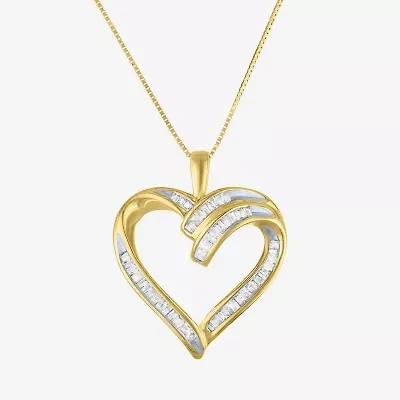1/3 CT.T.W. Natural Diamond 10K Yellow Gold Heart Pendant Necklace
