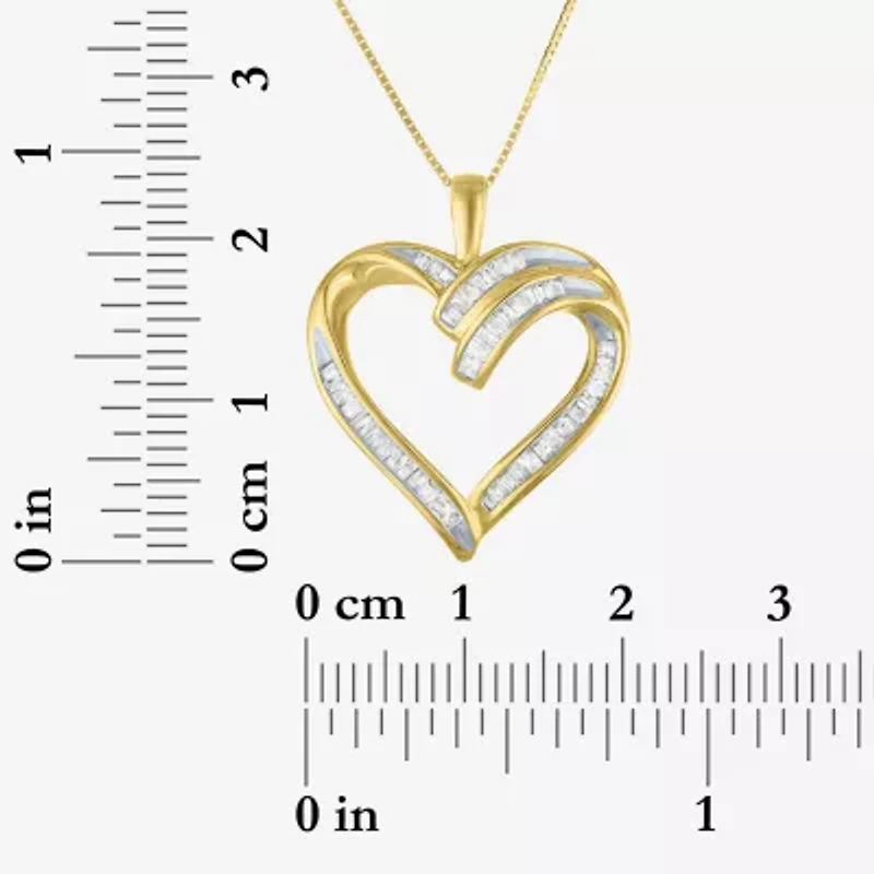 1/3 CT.T.W. Natural Diamond 10K Yellow Gold Heart Pendant Necklace
