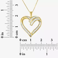 1/3 CT.T.W. Natural Diamond 10K Yellow Gold Heart Pendant Necklace