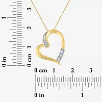 Diamond-Accent 10K Yellow Gold Tilted Openwork Heart Pendant
