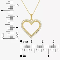 (H-I / I1) Womens 1/3 CT. T.W. Lab Grown Diamond 10K Gold Heart 18 Inch Pendant Necklace