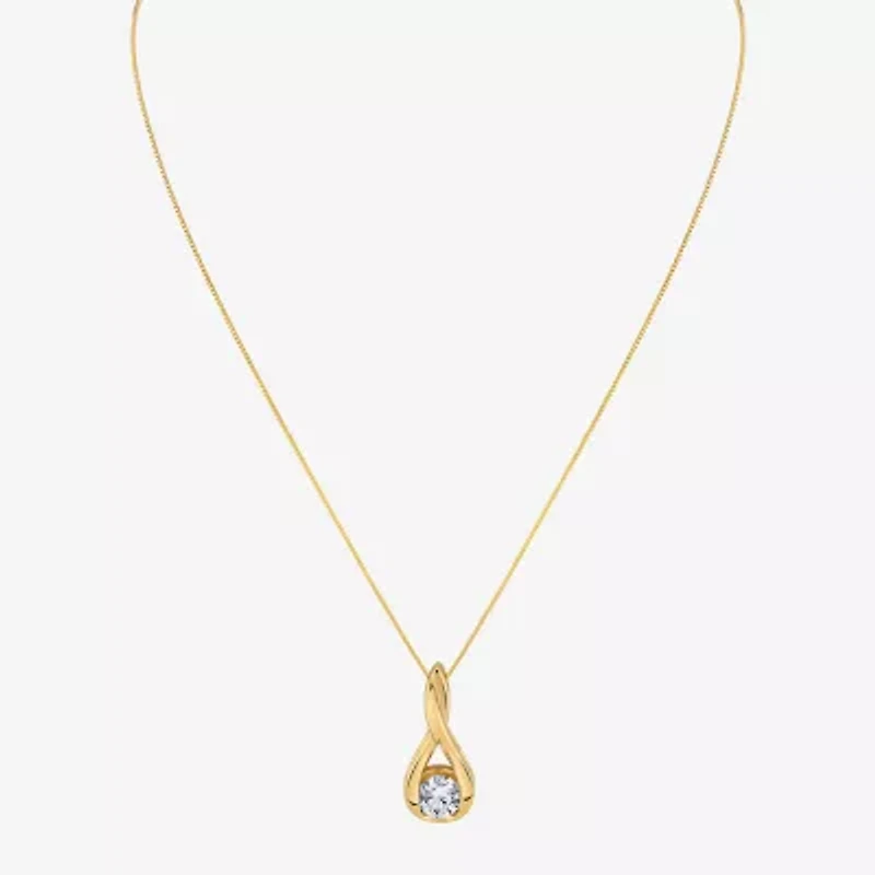 (I-J/Vs1-Vs2) Womens 1 CT. T.W. Lab Grown White Diamond 14K Gold 18 Inch Pendant Necklace