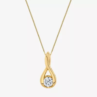 (I-J/Vs1-Vs2) Womens 1 CT. T.W. Lab Grown White Diamond 14K Gold 18 Inch Pendant Necklace