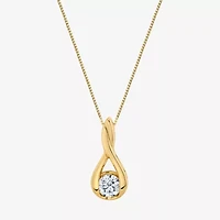 (I-J/Vs1-Vs2) Womens 1 CT. T.W. Lab Grown White Diamond 14K Gold 18 Inch Pendant Necklace