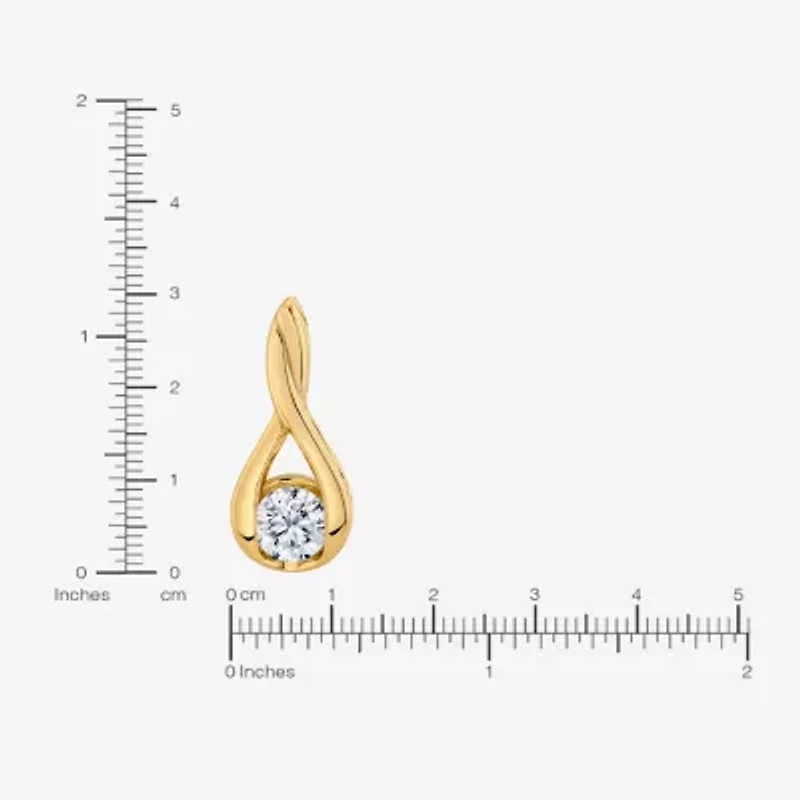 (I-J/Vs1-Vs2) Womens 1 CT. T.W. Lab Grown White Diamond 14K Gold 18 Inch Pendant Necklace