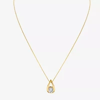 (I-J/Vs1-Vs2) Womens 1 CT. T.W. Lab Grown White Diamond 14K Gold Pear 18 Inch Pendant Necklace