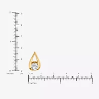 (I-J/Vs1-Vs2) Womens 1 CT. T.W. Lab Grown White Diamond 14K Gold Pear 18 Inch Pendant Necklace