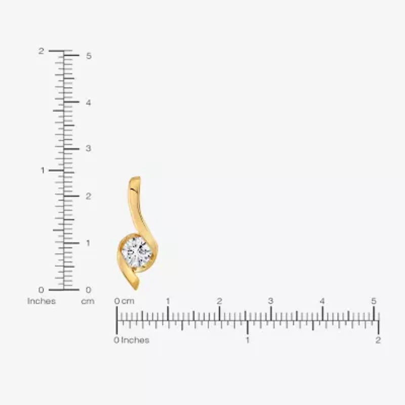 (I-J/Vs1-Vs2) Womens 1 CT. T.W. Lab Grown White Diamond 14K Gold 18 Inch Pendant Necklace