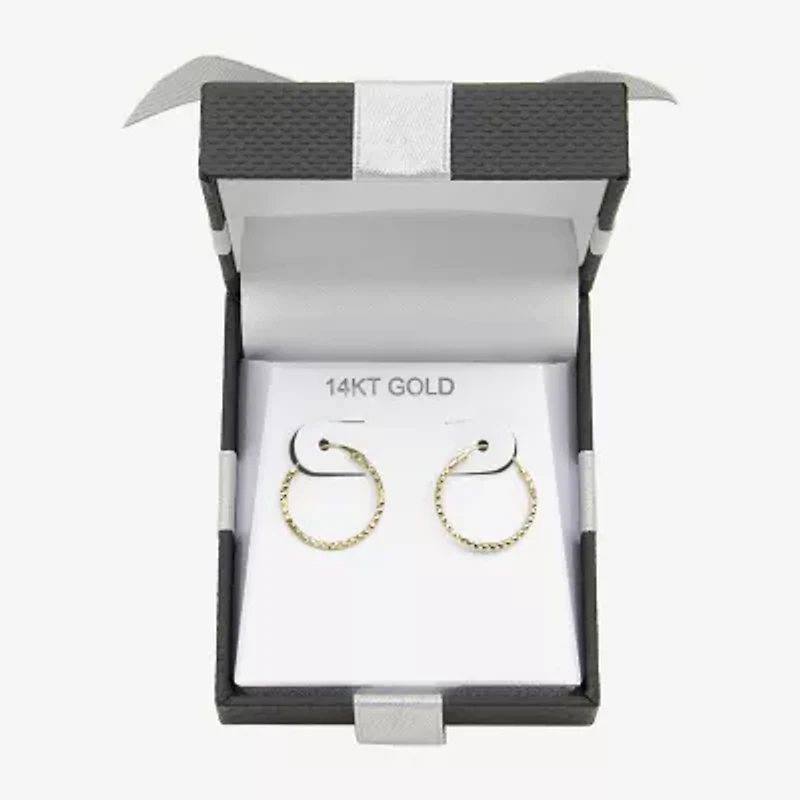Womens 14K Gold 15mm Hoop Earrings