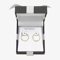 Womens 14K Gold 15mm Hoop Earrings
