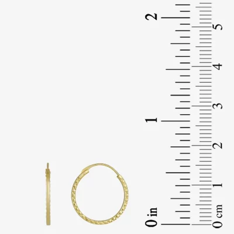 Womens 14K Gold 15mm Hoop Earrings