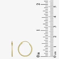 Womens 14K Gold 15mm Hoop Earrings