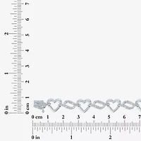 1/10 CT. TW. Diamond Sterling Silver Heart Tennis Bracelet
