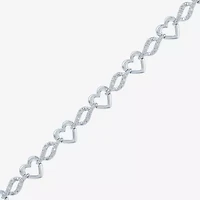 1/10 CT. TW. Diamond Sterling Silver Heart Tennis Bracelet