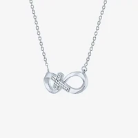 Diamond Accent Sideways G-H / Si2-I1 Womens Diamond Accent Lab Grown White Diamond Accent Sterling Silver Infinity 16 Inch Pendant Necklace