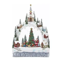 Roman 11.25in Lighted Swirl Village Christmas Tabletop Decor