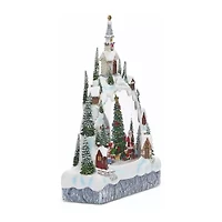 Roman 11.25in Lighted Swirl Village Christmas Tabletop Decor