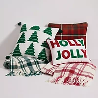 Truly Soft Red Plaid Decorative Bed Pillow