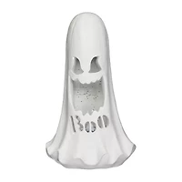 Roman 12"H Lighted Boo Ghost With Swirling Bats Halloween Tabletop Decor