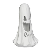 Roman 12"H Lighted Boo Ghost With Swirling Bats Halloween Tabletop Decor