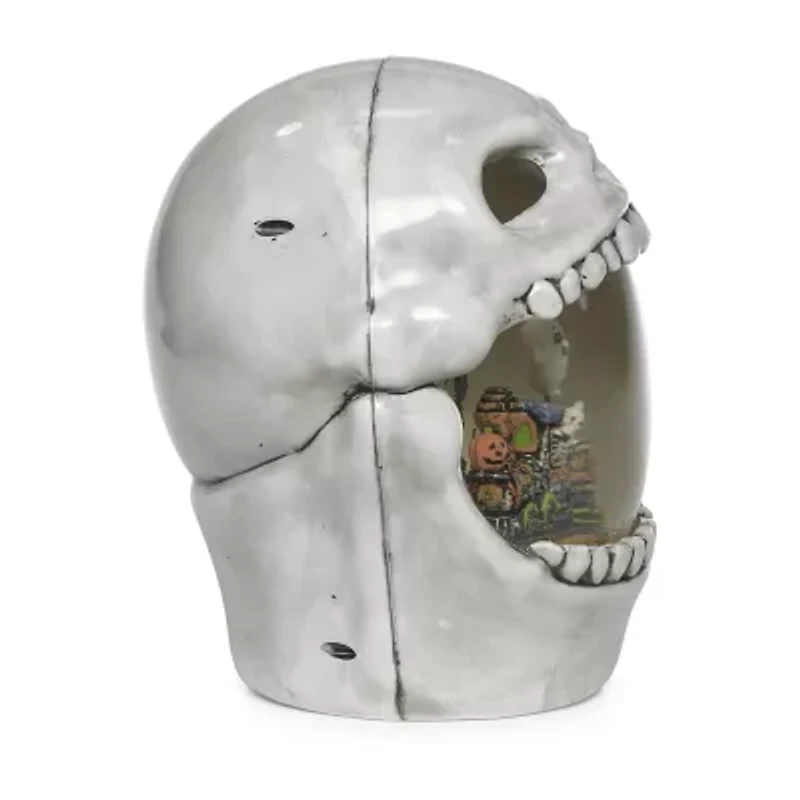 Roman 7" Lighted Skull Swirl Halloween Tabletop Decor