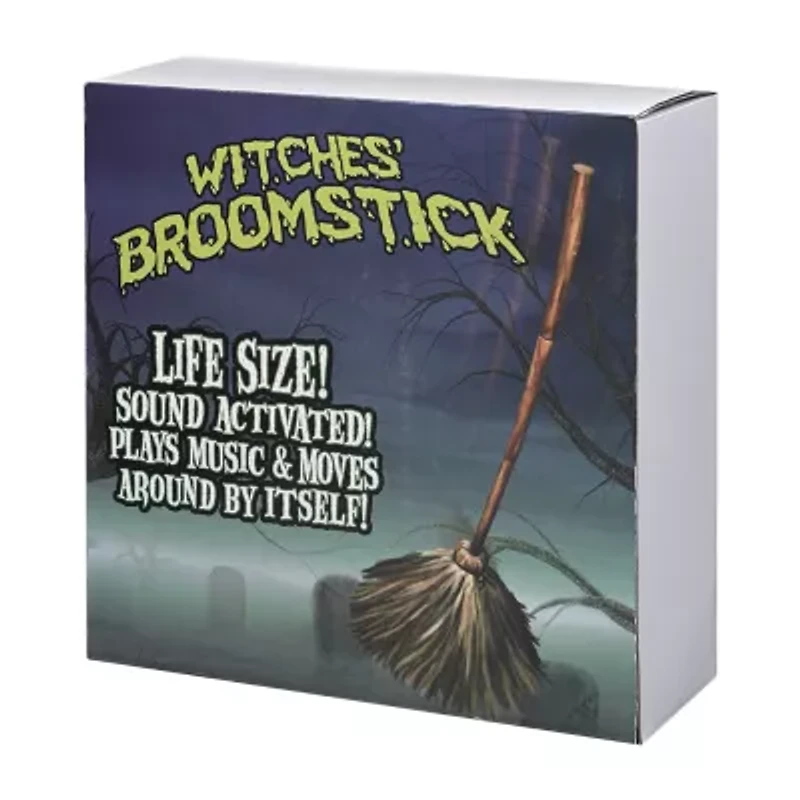 Roman 47h Haunted Dancing Broom Halloween Tabletop Decor