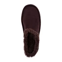 Muk Luks Faux Suede Clog Mens Memory Foam Slip Resistant Slip-On Slippers