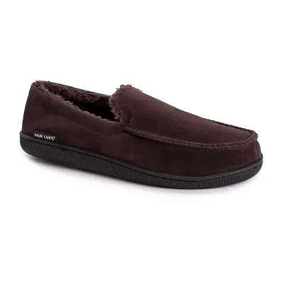 Muk Luks Faux Suede Moccasin Mens Memory Foam Slip Resistant Slip-On Slippers