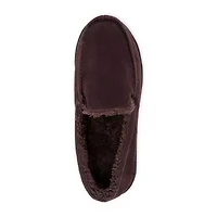 Muk Luks Faux Suede Moccasin Mens Memory Foam Slip Resistant Slip-On Slippers