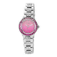 Armitron® Now® Womens Pink Ombré Dial Silver-Tone Bracelet Watch