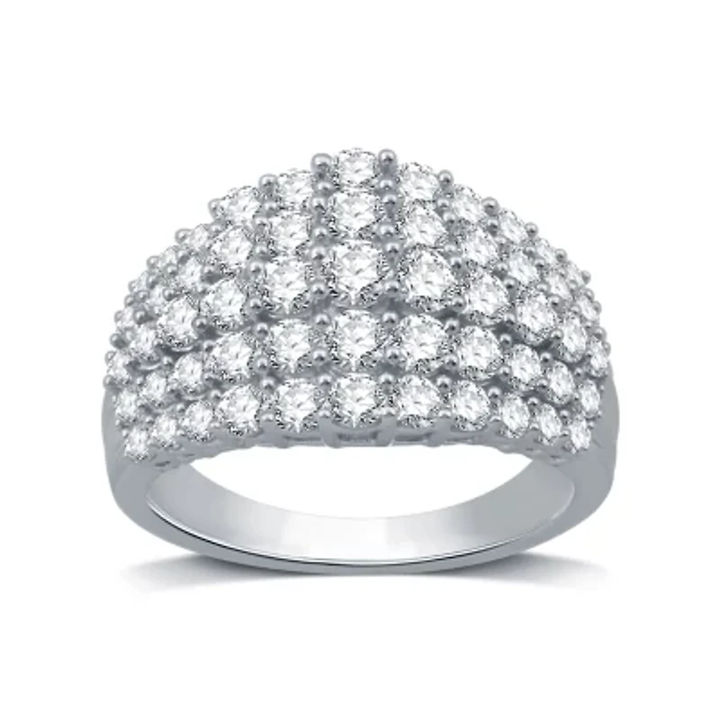 Womens 2 CT. T.W. Natural White Diamond 10K Gold Cocktail Ring