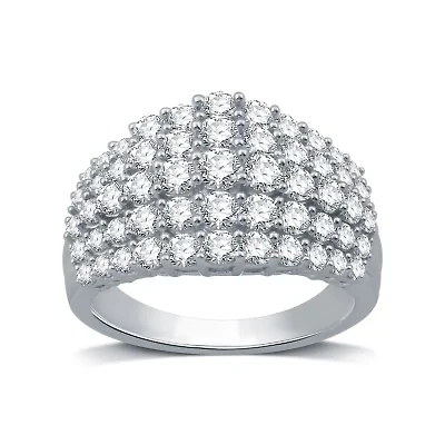 Womens 2 CT. T.W. Natural White Diamond 10K Gold Cocktail Ring