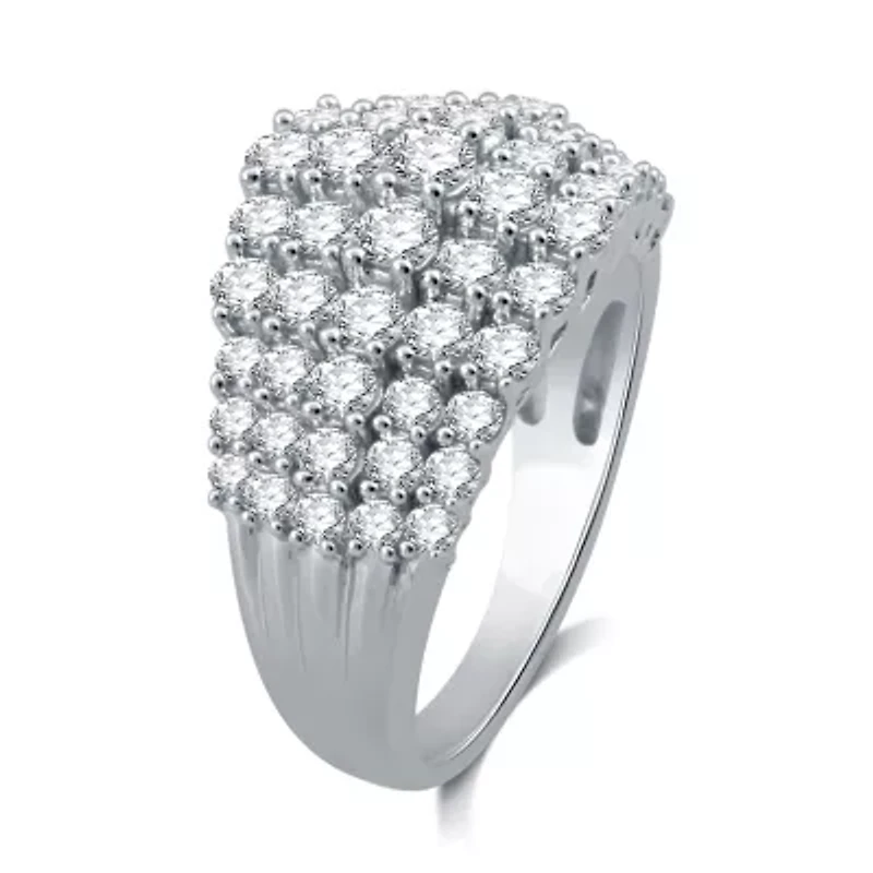Womens 2 CT. T.W. Natural White Diamond 10K Gold Cocktail Ring