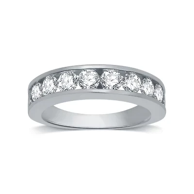 Deluxe Collection Womens 3MM 1 1/2 CT. T.W. Natural White Diamond 14K Gold Wedding Band