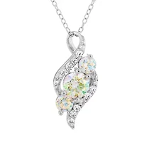 DiamonArt® Preciosa Aurora Borealis Womens 2 1/4 CT. T.W. White Cubic Zirconia Sterling Silver Pendant Necklace