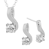 DiamonArt® 2 CT. T.W. White Cubic Zirconia Sterling Silver 2-pc. Jewelry Set