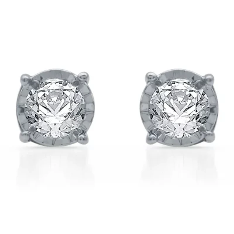1/3 CT. T.W. Natural White Diamond 10K Gold 4.8mm Stud Earrings