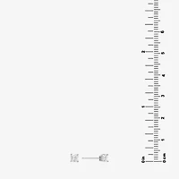 Silver Treasures Cubic Zirconia Sterling Silver 4.5mm Square Stud Earrings