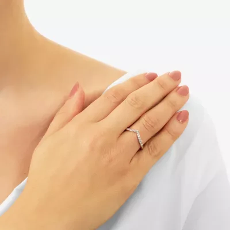 Sparkle Allure Womens Crystal Pure Silver Over Brass Band