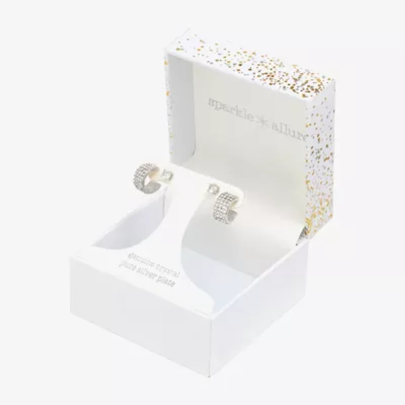 Sparkle Allure Womens Crystal 2 Pair Earring Set